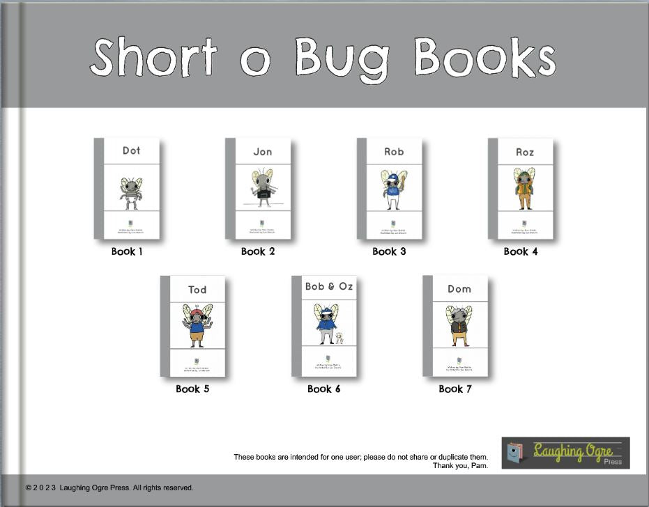 Teacher Guide for short o Bug Books