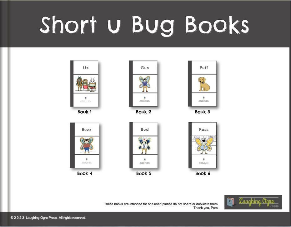 Teacher Guide for short u Bug Books
